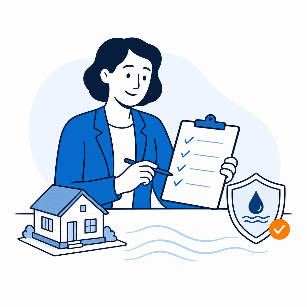 An advisor reviewing generic flood insurance quote details